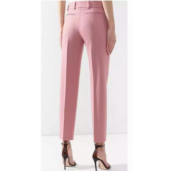 NWT Burberry Leonora 36 US 2 Wool Blend Chalk Pink Trouser Pants High Rise $690 - Picture 2 of 8